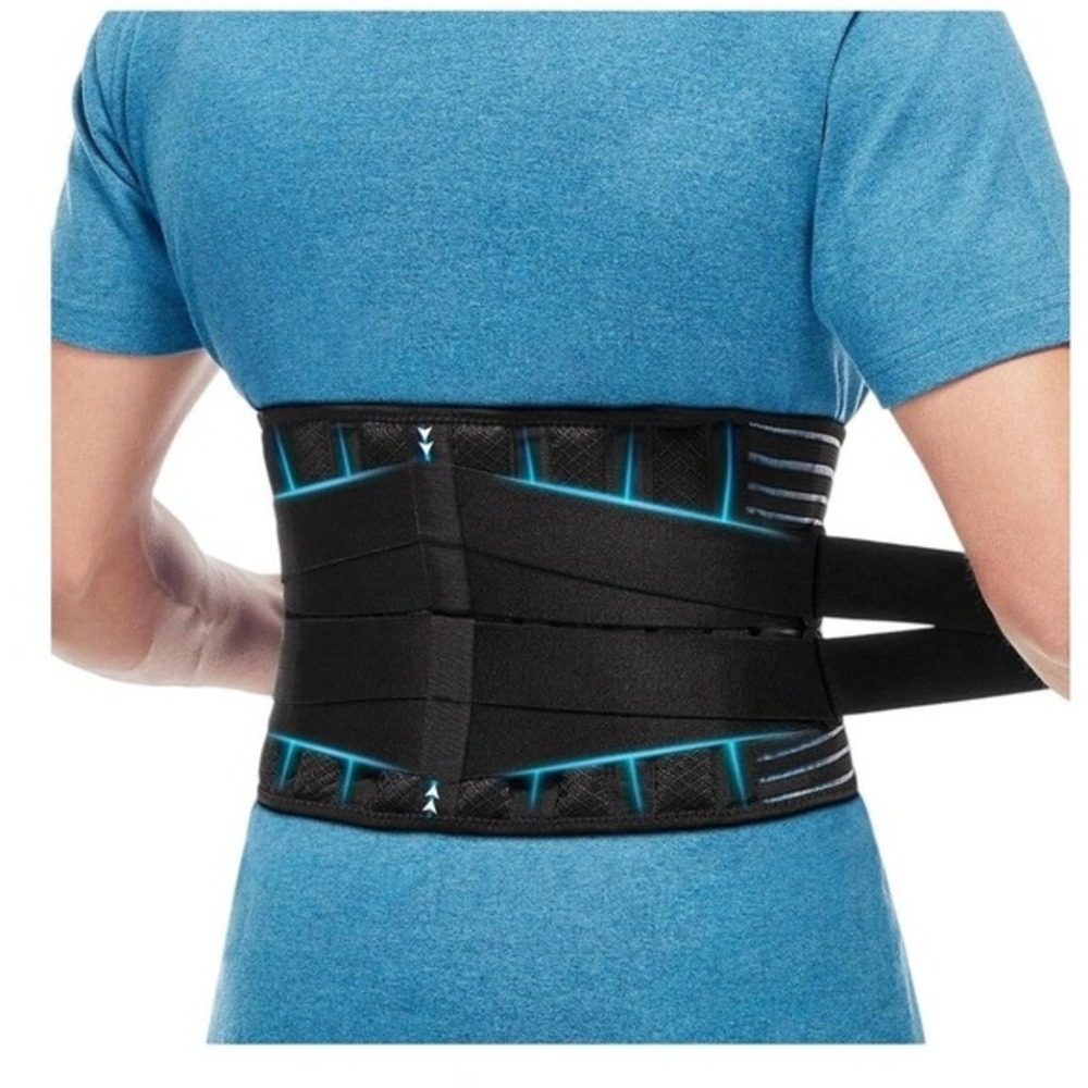 Glofit‎ Lumbar Support Back Brace Medium Black KJ0095-1 Adjustable Posture Belt